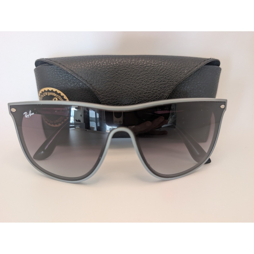 Ray-Ban RB4115 Shield Sunglasses Grey Frame Gradient Lens with Case RB 4115